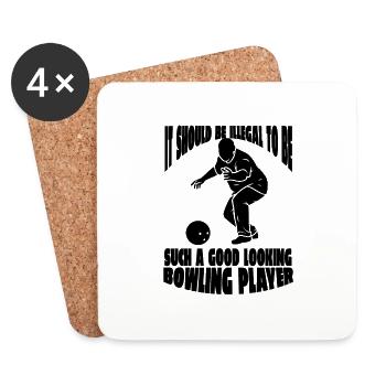 Bowling Bowling Bowling Club Bowling Club Bowler - Dessous de verre (lot de 4) - blanc - Devant
