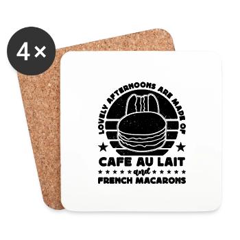Lovely Afternoons Are Retro Artfully Macaron Lover - Untersetzer (4er-Set) - Weiß - Vorne