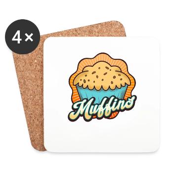 Love Muffins - Coasters (set of 4) - white - Front
