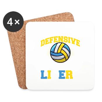 Of Course I'm Defensive I'm A Libero - Untersetzer (4er-Set) - Weiß - Vorne