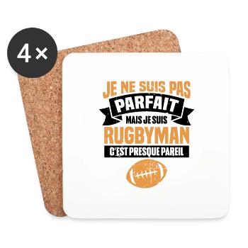 Pas parfait mais je suis rugbyman - Dessous de verre (lot de 4) - blanc - Devant
