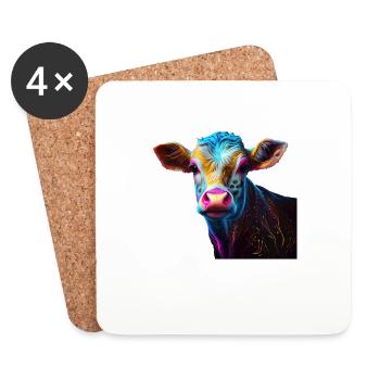 cows farmer farmer cow lover funny cow - Coasters (set of 4) - white - Front