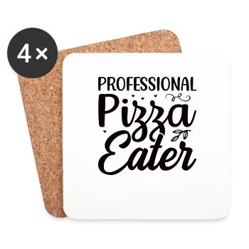 Pizza Lovers Peace Love Pizza Cadeau - Dessous de verre (lot de 4) - blanc - Devant