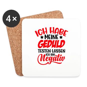 lustiger Spruch Geduld negativ gestestet - Untersetzer (4er-Set) - Weiß - Vorne