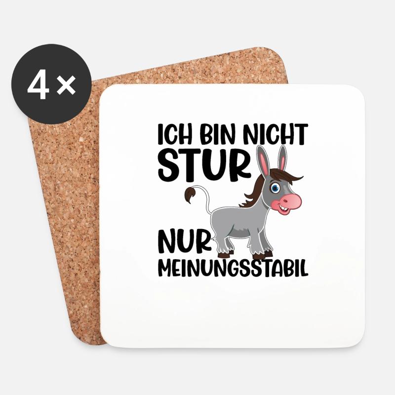 Ich Bin Nicht Stur Nur Meinungsstabil - Untersetzer (4er-Set) - Weiß