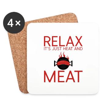 Relax, It's Just Heat And Meat 2 - Untersetzer (4er-Set) - Weiß - Vorne