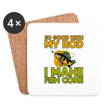 So Good With My Rod, I Make Fish Come - Untersetzer (4er-Set) - Weiß - Vorne