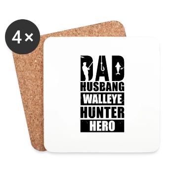 Zander Pike Fishing Anglers - Coasters (set of 4) - white - Front