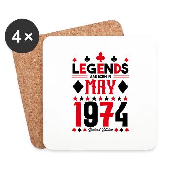 birthday gift May 1974. card games . May - Coasters (set of 4) - white - Front