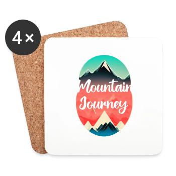 A day in the mountains - hiking - Coasters (set of 4) - white - Front