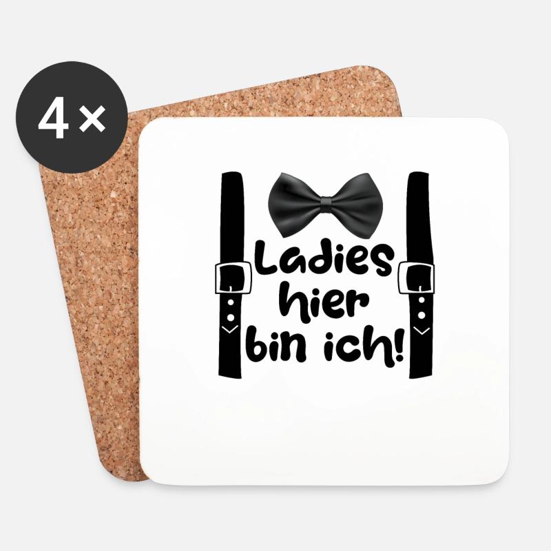Ladies hier bin ich 2 - Untersetzer (4er-Set) - Weiß