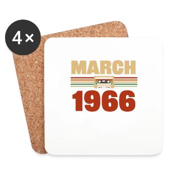 57th birthday March Born in 1966 Gift idea - Coasters (set of 4) - white - Front