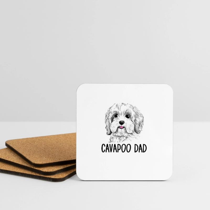 Cavapoo Papa, Cavapoo Dessous de verre (lot de 4)