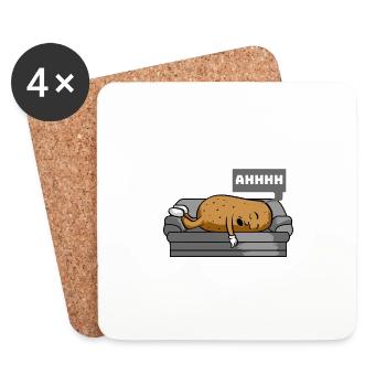 Recession Be Like Funny Potato Couch Sarcastic Fun - Coasters (set of 4) - white - Front