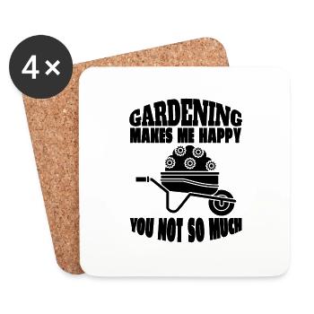 Hobbygärtner Garten Obstgarten Gärtner Geschenk - Untersetzer (4er-Set) - Weiß - Vorne
