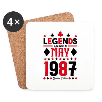 birthday gift May 1987. card games . May - Coasters (set of 4) - white - Front
