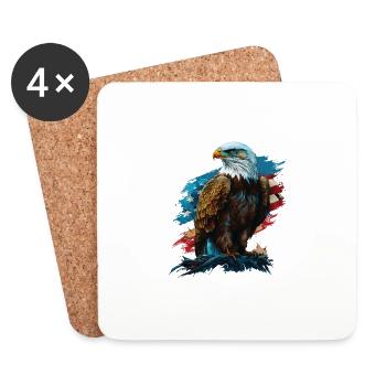 A Patriot or Nothing American Bald Eagle - Untersetzer (4er-Set) - Weiß - Vorne