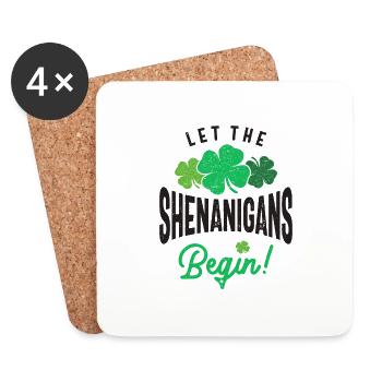Let The Shenanigans Begin St Patricks Day - Coasters (set of 4) - white - Front
