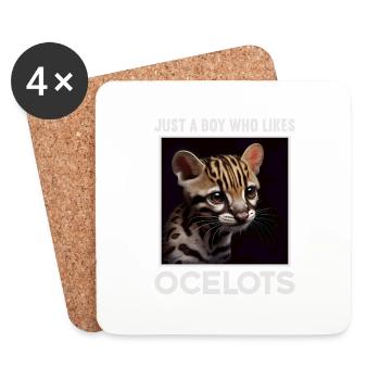just a boy girl who loves Ocelots Ocelot Ozelot - Untersetzer (4er-Set) - Weiß - Vorne