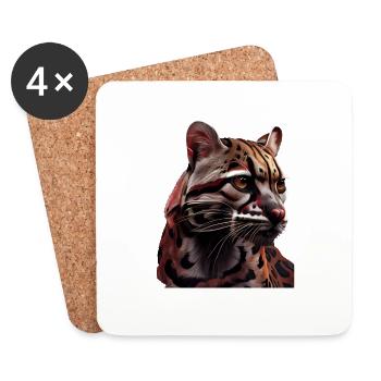 just a boy girl who loves Ocelots Ocelot Ozelot - Untersetzer (4er-Set) - Weiß - Vorne