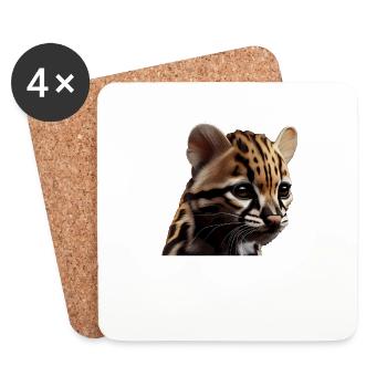 just a boy girl who loves Ocelots Ocelot Ozelot - Untersetzer (4er-Set) - Weiß - Vorne