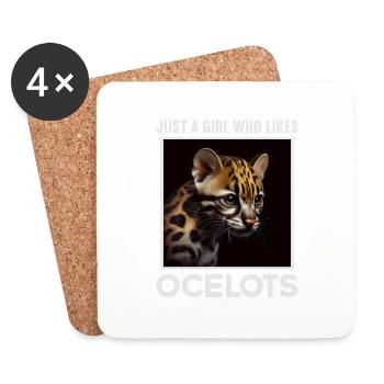 just a boy girl who loves Ocelots Ocelot Ozelot - Untersetzer (4er-Set) - Weiß - Vorne