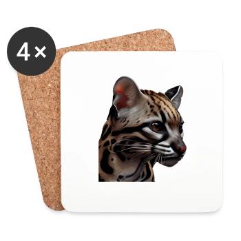 just a boy girl who loves Ocelots Ocelot Ozelot - Untersetzer (4er-Set) - Weiß - Vorne