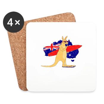 Gold Coast Australie Un paradis pour les surfeurs - Dessous de verre (lot de 4) - blanc - Devant