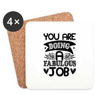 VOUS FAITES UN TRAVAIL FABULEUX - Dessous de verre (lot de 4) - blanc - Devant