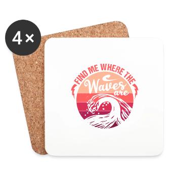 FINDE MICH, WO DIE WELLEN SIND - Untersetzer (4er-Set) - Weiß - Vorne