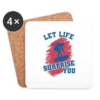 LET LIFE SURPRISE YOU - Coasters (set of 4) - white - Front