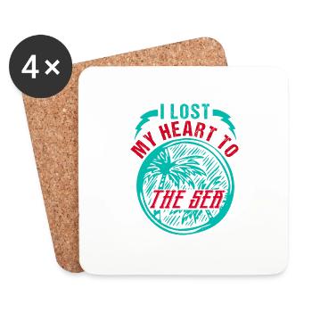 J’AI PERDU MON CŒUR À LA MER - Dessous de verre (lot de 4) - blanc - Devant