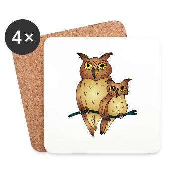 Vögel - Untersetzer (4er-Set) - Weiß - Vorne