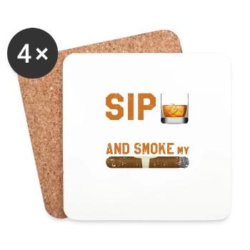 Ich will nur meinen Bourbon schlürfen und meine - Untersetzer (4er-Set) - Weiß - Vorne