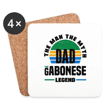 Gabonese Gabon Gabonese Flag Fathers Day - Coasters (set of 4) - white - Front