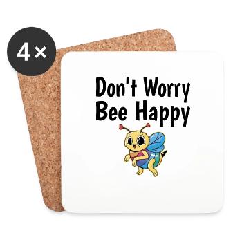 Ne vous inquiétez pas Bee Happy 35 - Dessous de verre (lot de 4) - blanc - Devant