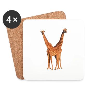 Girafes Massaï - Girafe - Faune en Afrique - Dessous de verre (lot de 4) - blanc - Devant
