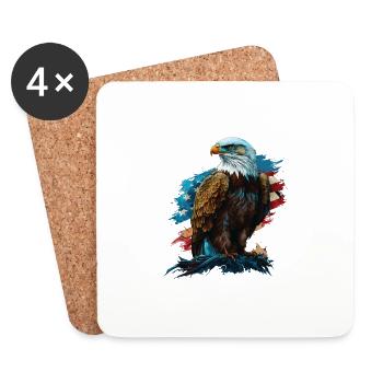 Originaire du pays du ranch américain chauve - Dessous de verre (lot de 4) - blanc - Devant