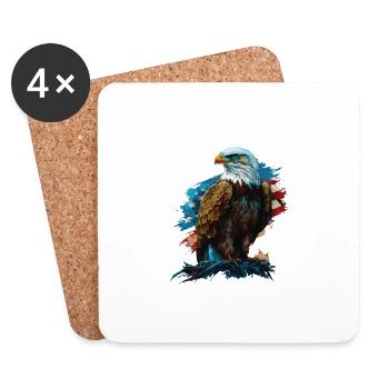 Honor Thy Country Heritage American Bald Eagle - Untersetzer (4er-Set) - Weiß - Vorne