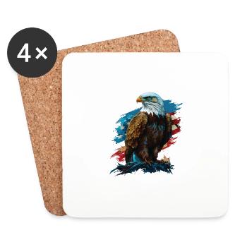 Honor Thy Country American Bald Eagle America USA - Untersetzer (4er-Set) - Weiß - Vorne