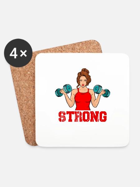 strong and pretty - Coasters (set of 4) - white