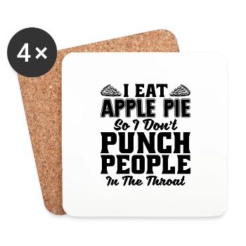 I Eat Apple Pie So I Don't Baking Apple Pie Lover - Coasters (set of 4) - white - Front