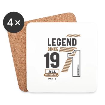 Legend Since 1971 52 birthday - Coasters (set of 4) - white - Front