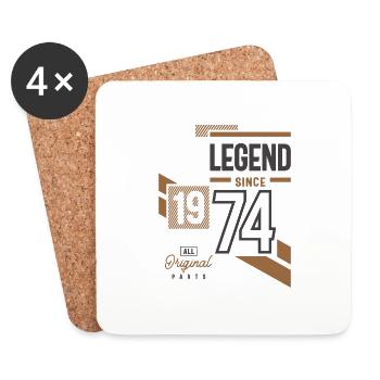 Legend Since 1974 49 birthday - Coasters (set of 4) - white - Front