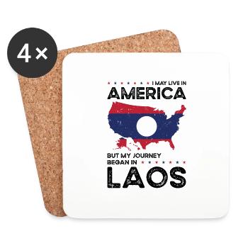 Born Laotian Laos American USA Citizenship - Coasters (set of 4) - white - Front