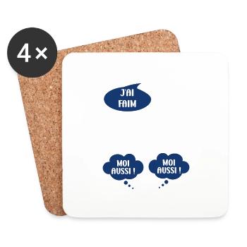 J'ai faim moi aussi - Dessous de verre (lot de 4) - blanc - Devant