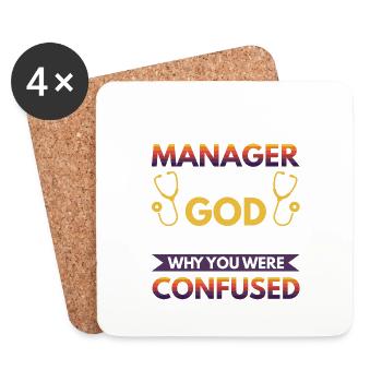 Ich bin ein Case Manager, kein Gott - Aber ich kann sehen, warum - Untersetzer (4er-Set) - Weiß - Vorne