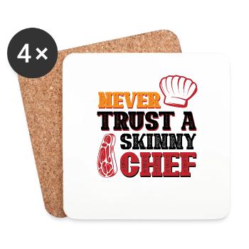 Never Trust A Skinny Chef - Coasters (set of 4) - white - Front