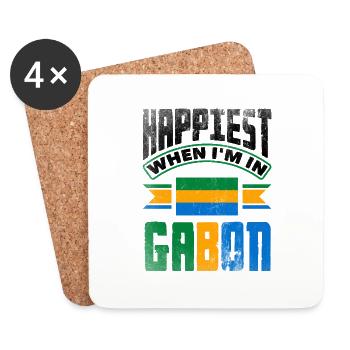 Gabonese Gabon Gabonese Flag Happiest When Im In - Coasters (set of 4) - white - Front