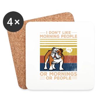 English bulldog - Coasters (set of 4) - white - Front